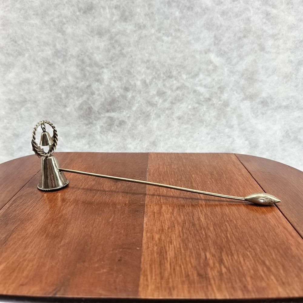 Brass Candle Extinguisher Snuffer Rare Vtg Twist Edge W/ Bell Head Christmas